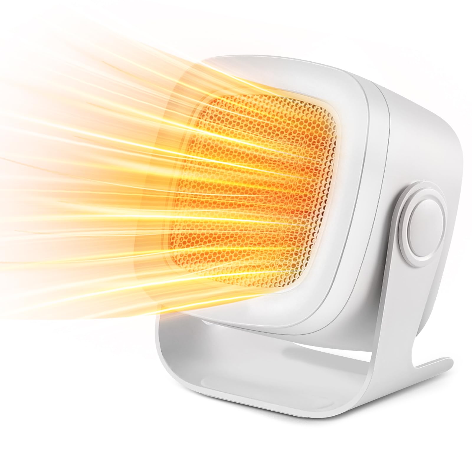 Chauffage Soufflant, PTC Mini Chauffage Electrique Oscillation à 90°, Chauffage électrique avec 2 Modes, Chauffage d'appoint Compact, Portatif Chauffage pour Salon, Chambre et Bureau