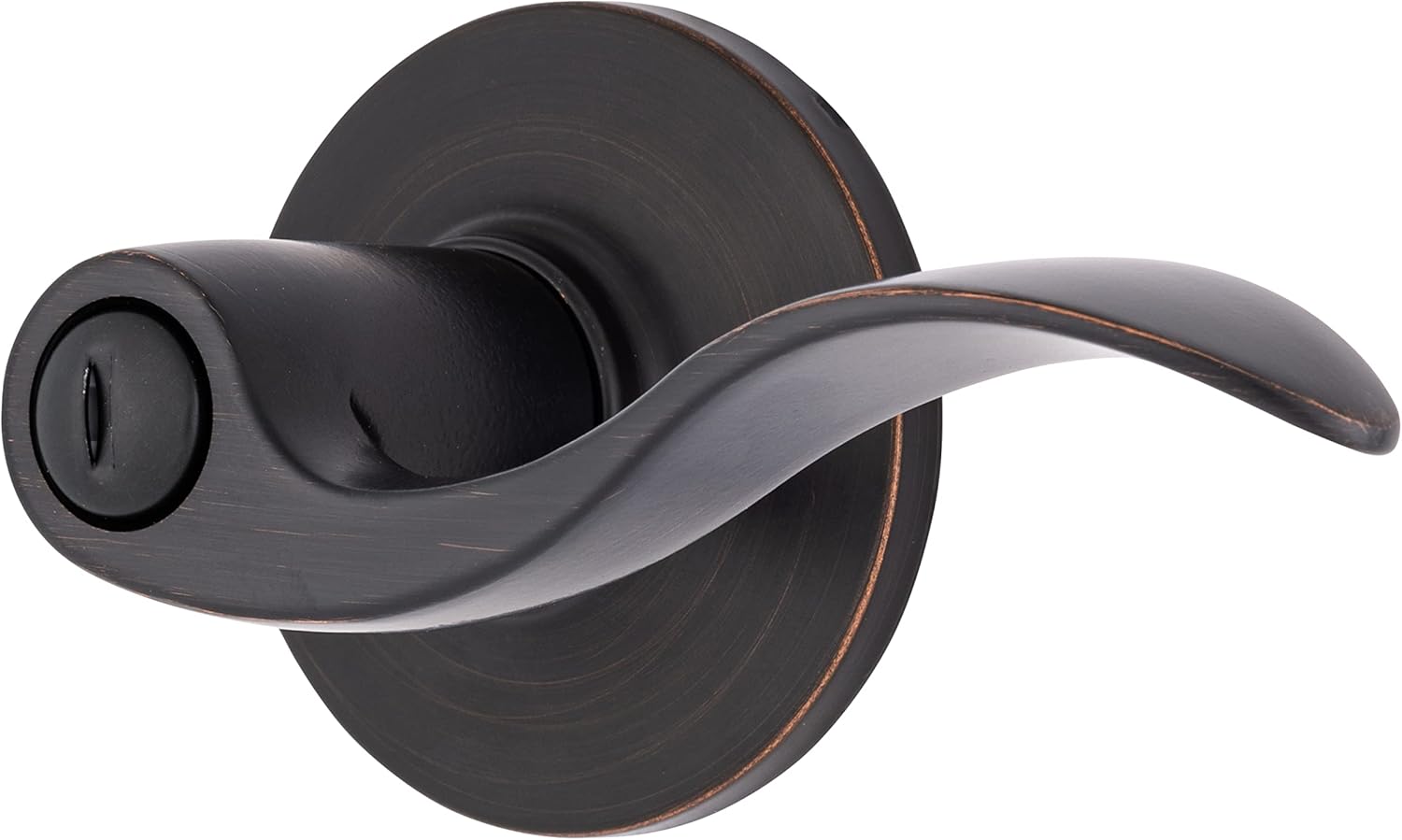 BRINKS – Transitional Privacy Locking Interior Wave Door Lever, Tuscan Bronze - Designed for Traditional and Transitional Homes and Blends Seamlessly with Interior Décor (E2438-150) Tuscan Bronze 1 Pack Privacy