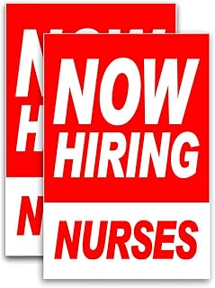 Now Hiring Nurses (24" X 36") Vinyl Decal Only (Pack of 2)