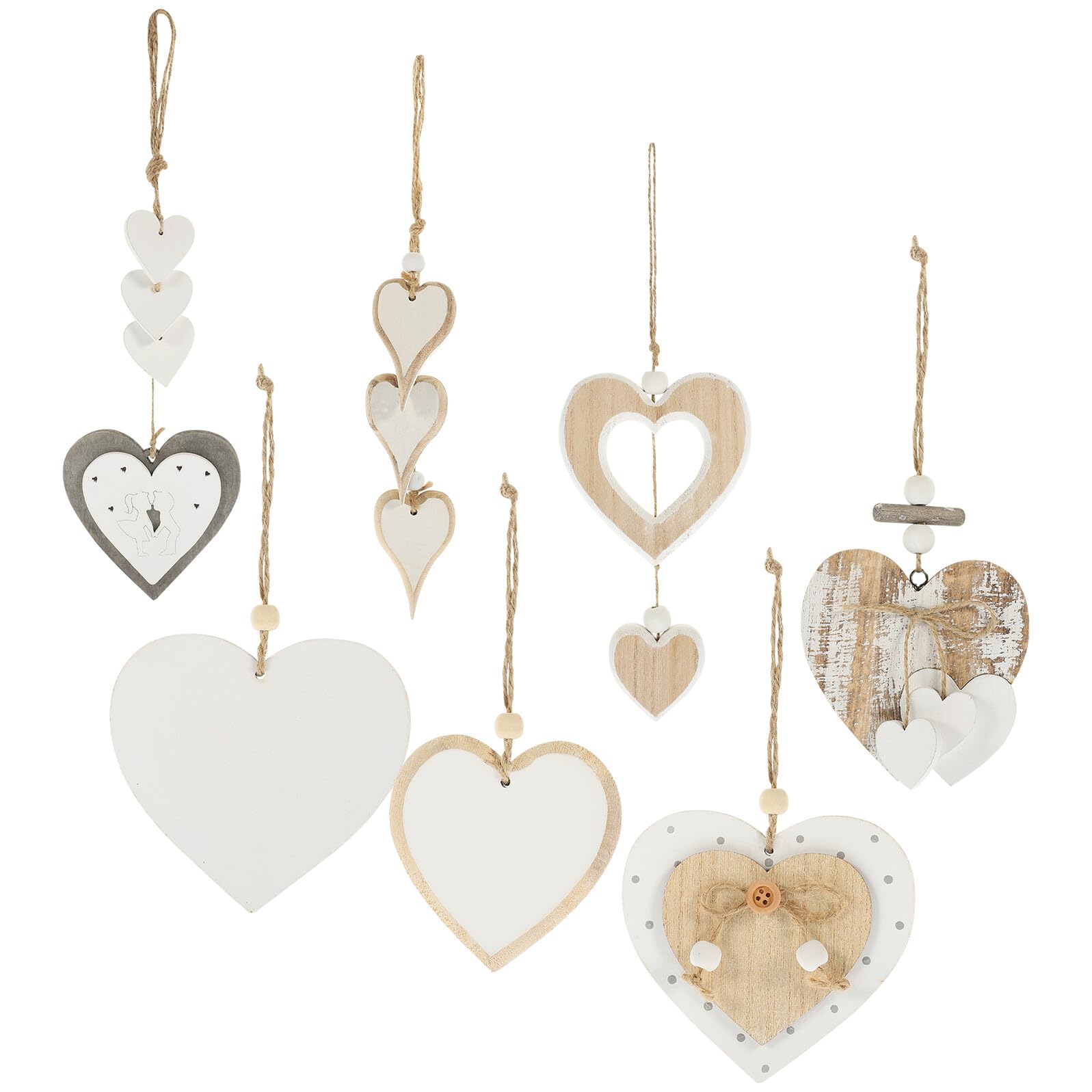 TOYANDONA Decorazioni in Legno Forma di Cuore Ciondolo per Appendere alle Feste per Matrimoni Anniversari e Feste di Natale da Appendere Ovunque per Creare Atmosfera