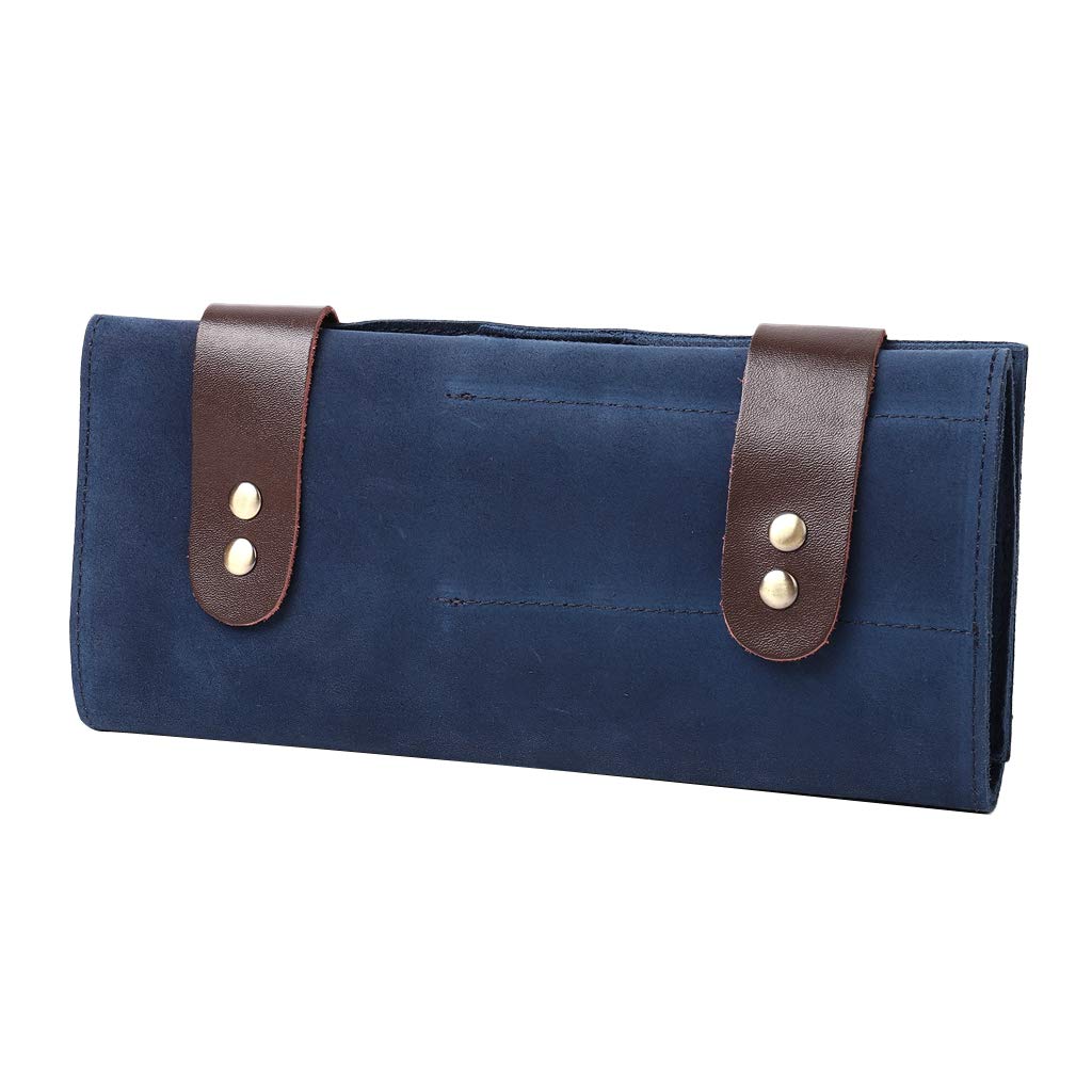 La Borsa Di Forbici Del Salone Del Cuoio Dell'unità Di Elaborazione Rotola In Su Gli Strumenti Dei Capelli Del Sacchetto Per I Parrucchieri Del - Blu scuro, 24 x 12 cm