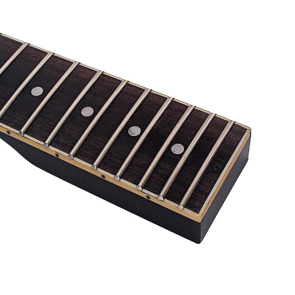 Manico Chitarra Elettrica 22 Tasti Parti Ricambio Accessori Fai da Te in Acero con Tastiera Palissandro Rifinitura Liscia Adatto per Musicisti
