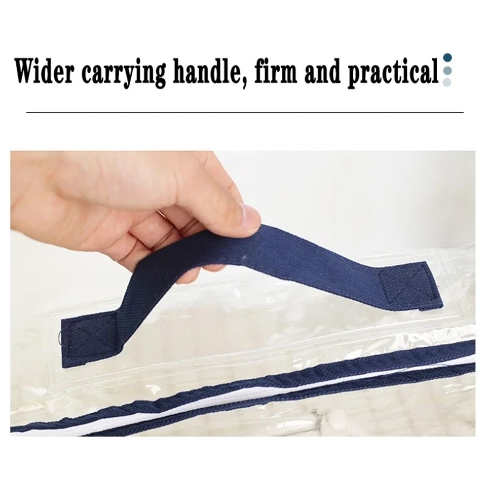 Organizador de sábanas Bolsas de almacenamiento transparentes con cremallera y asas, organizador debajo la cama for armario gran capacidad, ropa, edredón