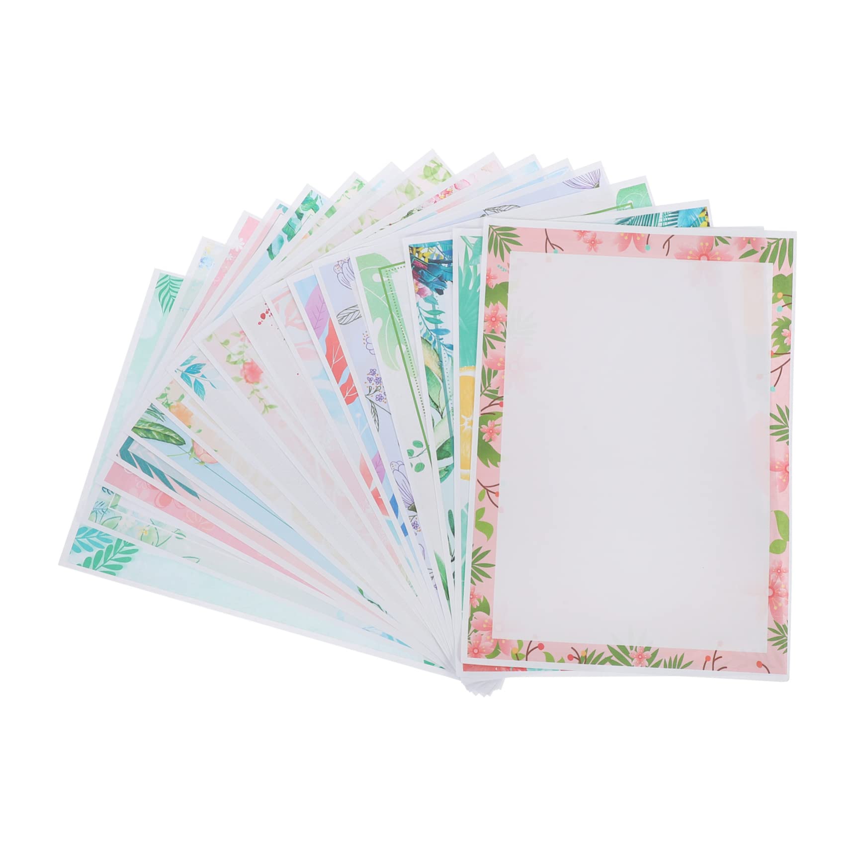 Papier à Lettres à Bordure de Fleur 160 Feuilles Multicolores Format A5 pour Écriture Calligraphie Vœux Correspondance Fournitures Scolaires et Bureau