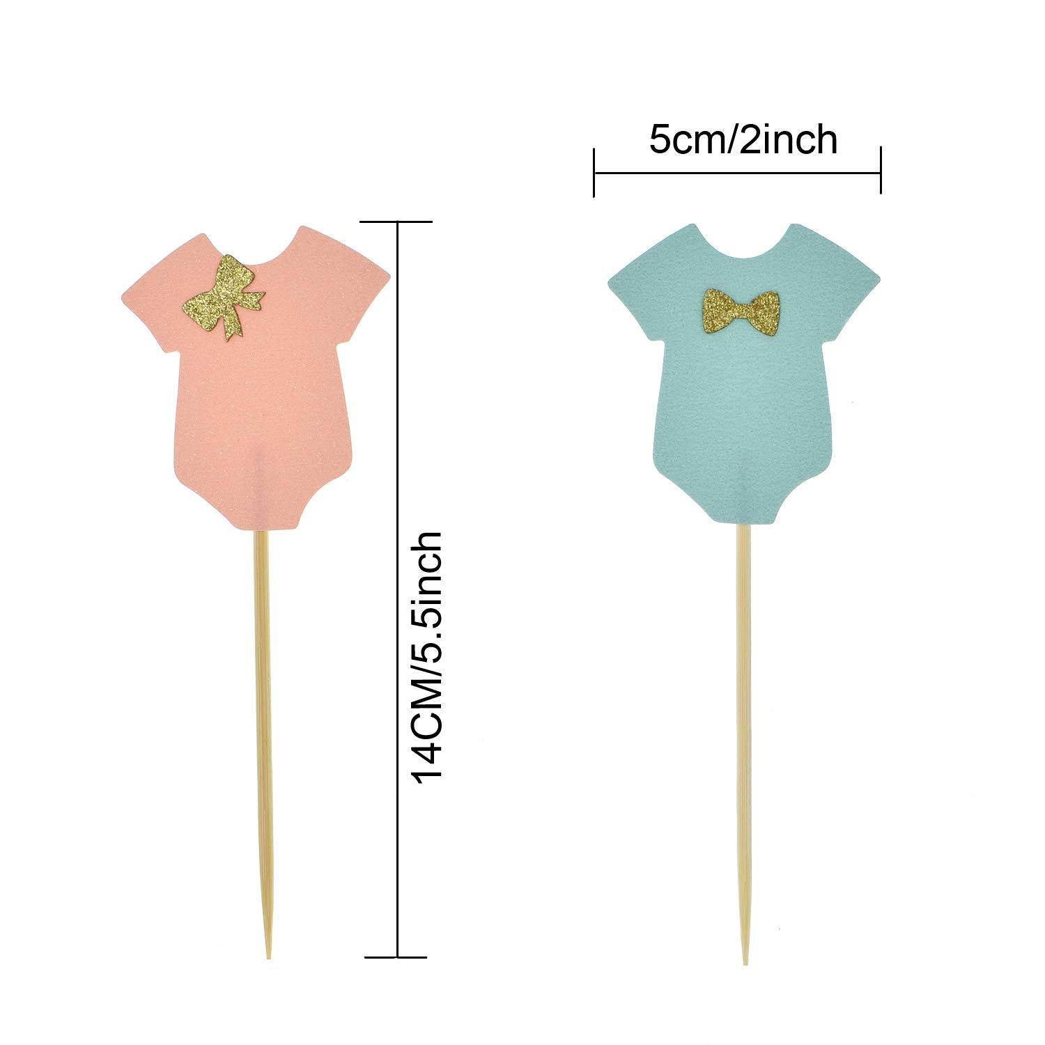 48-Piece Baby Shower Cupcake Toppers | Glitter 'It's A Boy' Decorations With 6 Designs