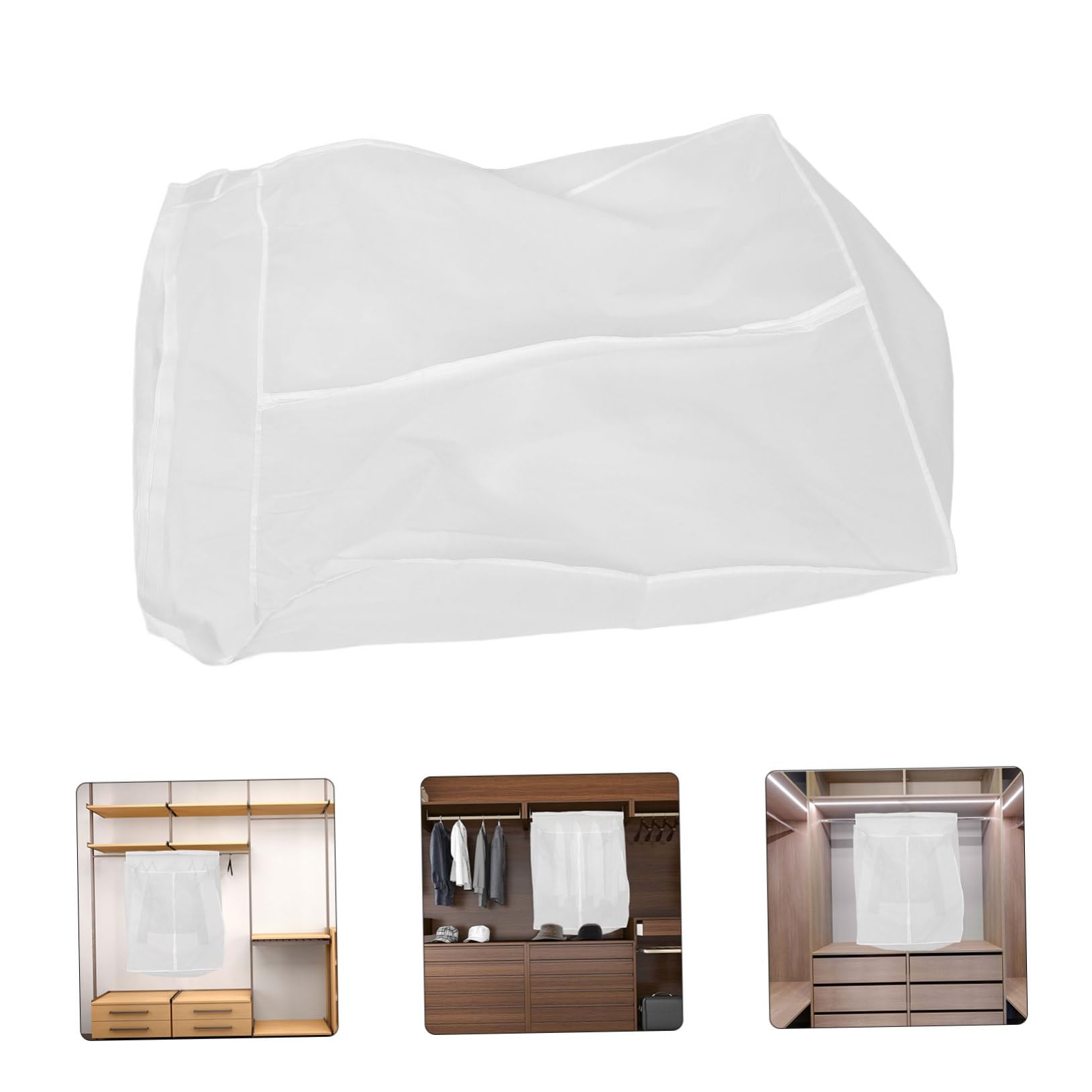 INOOMP Funda Protectora para Ropa 50x80x90 Cm, Bolsa Colgante Translúcida, Material Resistente, Reutilizable y Plegable, Adecuado para Armario y Viaje, Cubierta Antipolvo para Prendas