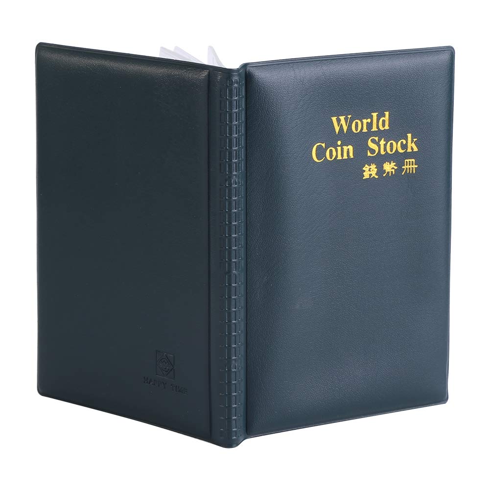 HAOHIZE Coin Collection Album, 120 Pockets Coin Collecting Holder for Collectors, Dollar Bill Holders for Collectors World Currency Collection Album 10 Pages 1.1inch (Green)