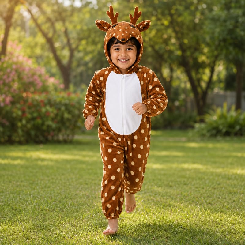 Image of Animal Costume for Kids | Plush Fancy Dress Costume for Boys & Girls |School Fancy Dress, Annual Day, Jungle Theme, Role Play, Halloween & Birthday Party