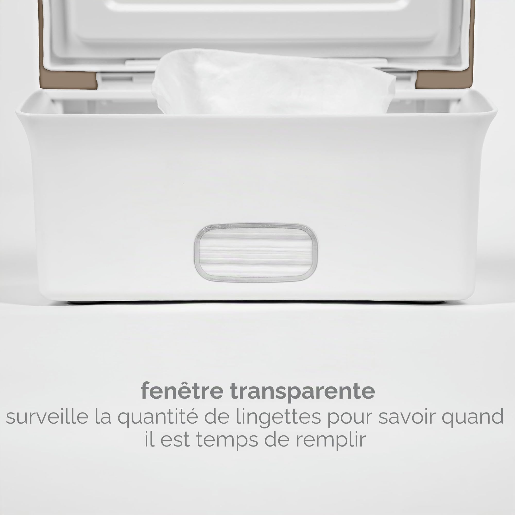 Ubbi Baby Wipes Dispenser with Weighted Plate and Secure Seal, Nursery and Baby Registry Essential to Keep Wipes Fresh, Taupe