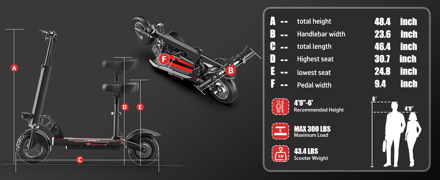 ASKGO Q2 Pro E-Scooter, 50km Vollfederung, 120 kg Tragkraft, 25% Steigung, Offroad-Reifen, Wasserfest, 10 Zoll Offroad Elektroscooter, 3-Gang-Drehzahlregelung