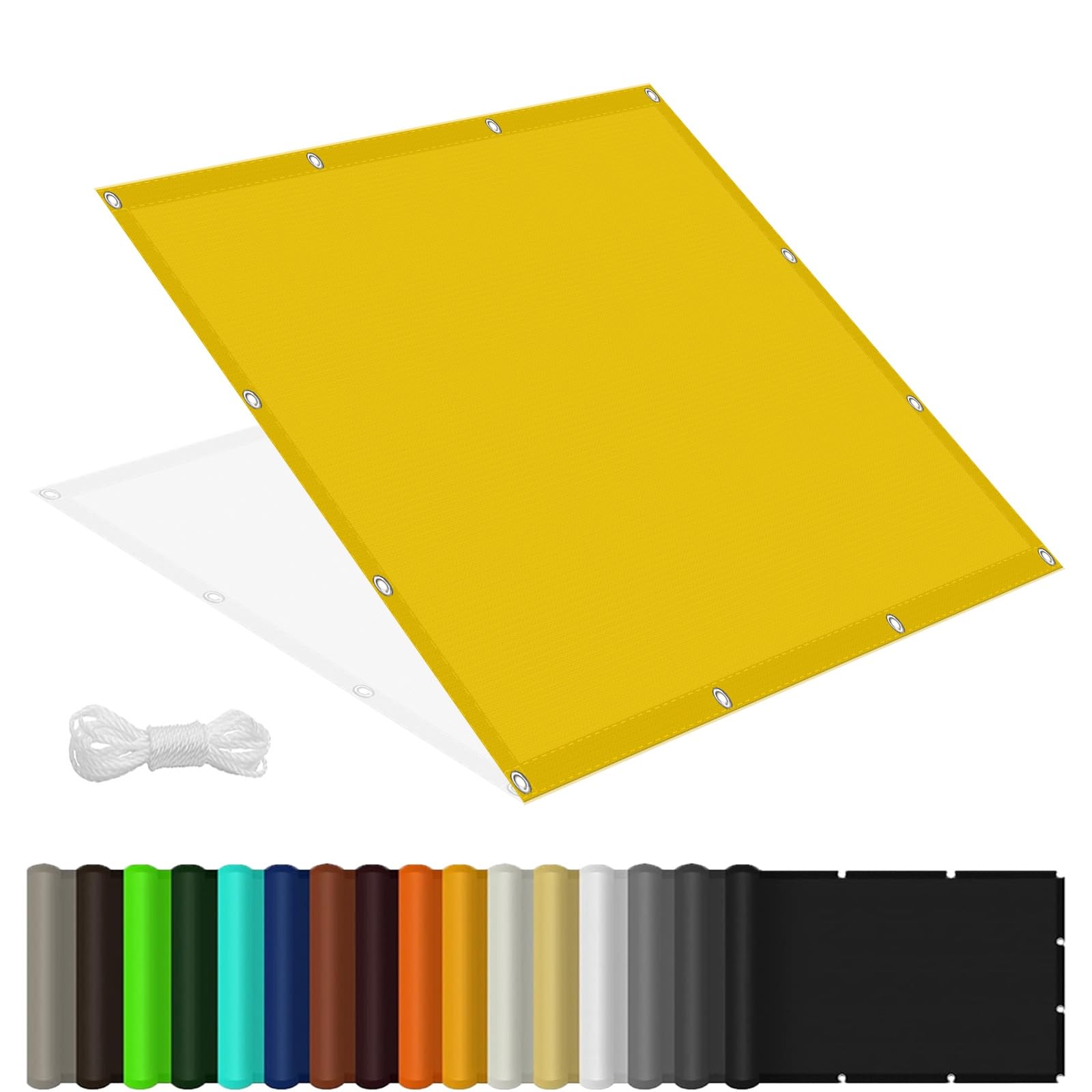 Voile d'ombrage rectangulaire 4.5x5 m auvent jaune extérieur anti-UV