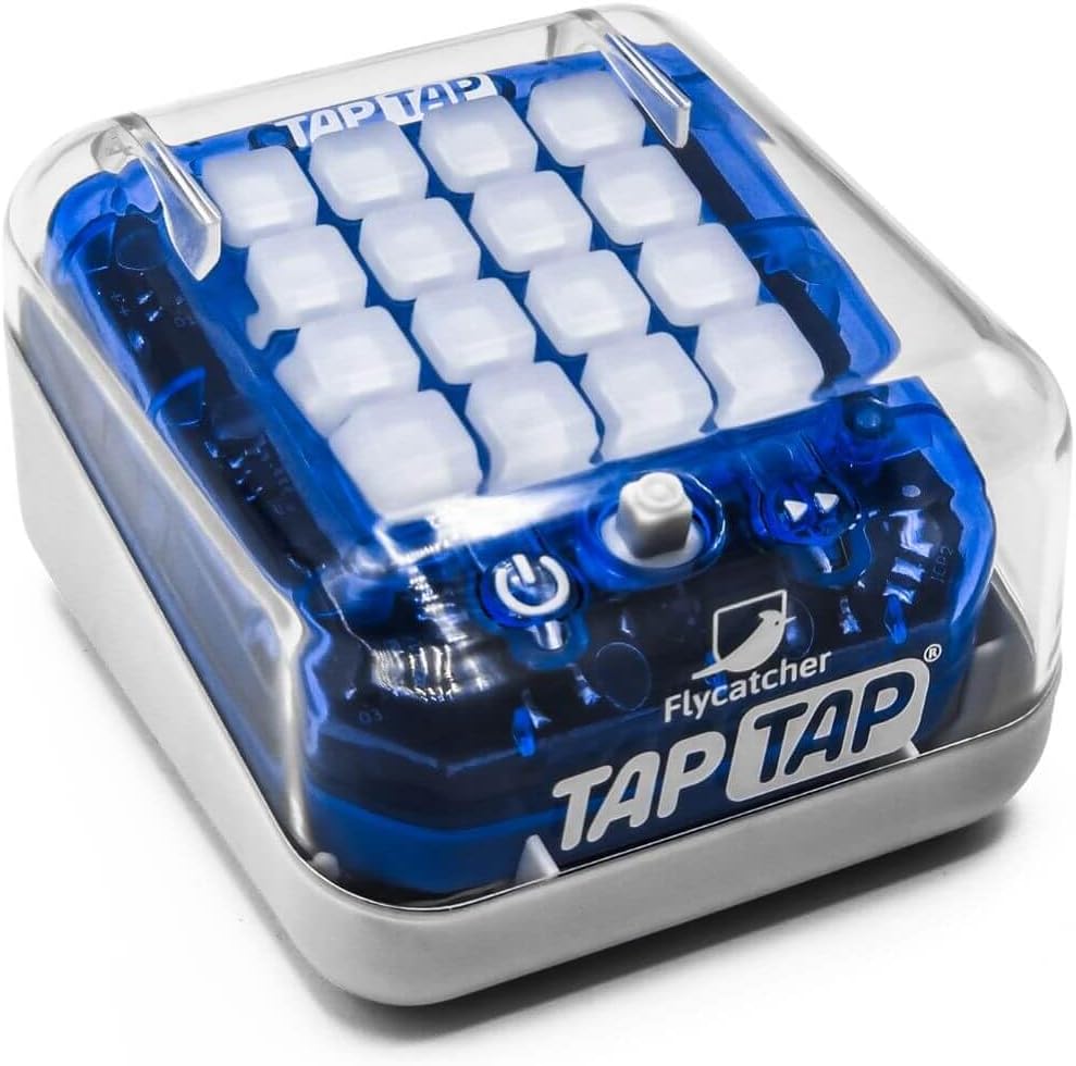Tap Tap Smart Fidget Toy - 5 Interactive Games, Light Up, Quiet, Travel Toy for Ages 5+, Handheld, Fidget Gadget, Birthday Gift (Blazing Blue)