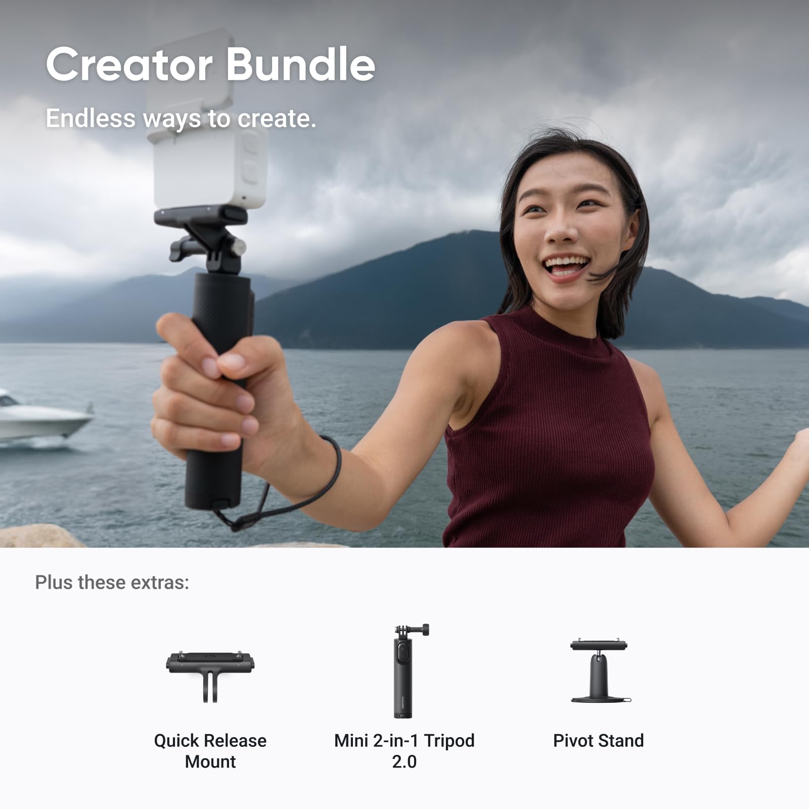 Insta360 GO Ultra Creator Arctic White 4K Kamera FlowState Stabilisierung 200 Minuten Akkulaufzeit