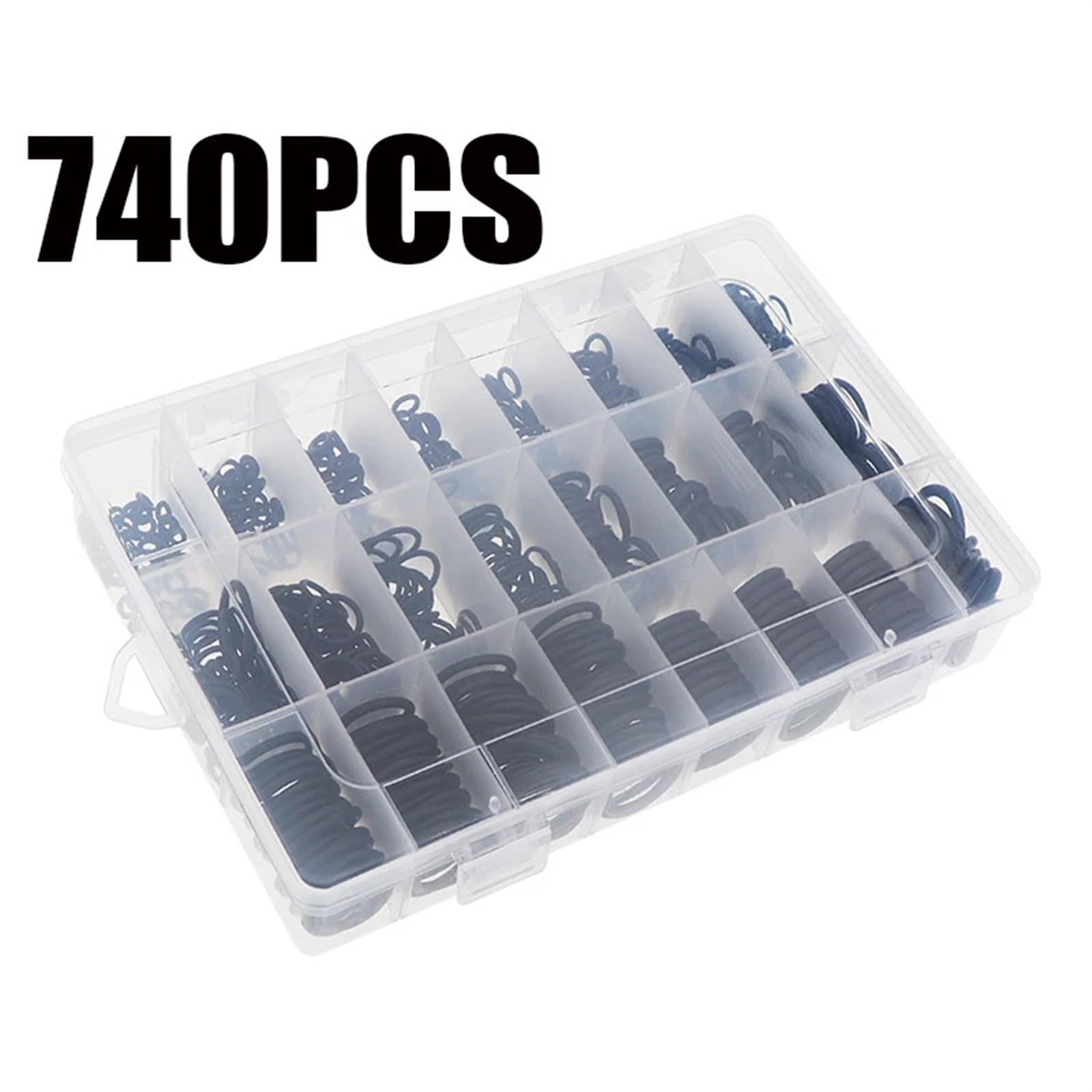 740/1200 Stück O-Ring-Gummidichtungen Dichtungsring-Set O-Ringe aus Nitrilkautschuk NBR-Dichtung Elastisches Band O Gummiringe Set(740PCS)