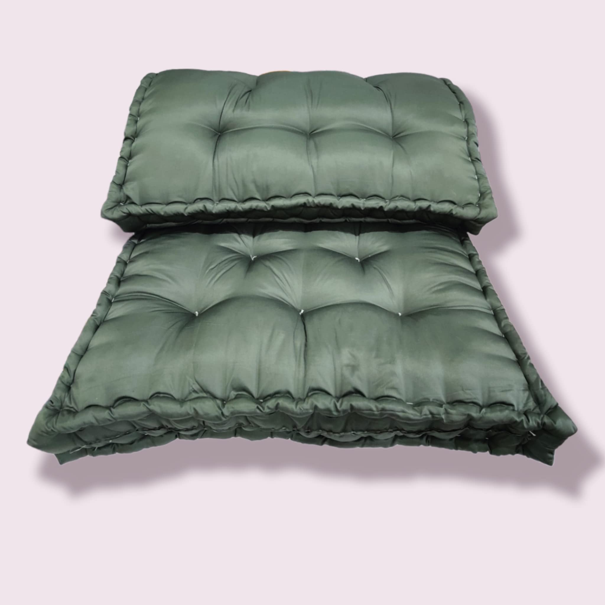 Soft Thick 5-Inch Cotton Quilt | Gadda Medium Firm Soft Cotton Mattress | Box Rectangle Type Single Bed Mattress (3X6 ft or 72X36X5 Inches) Silky Shiny Green-image-35