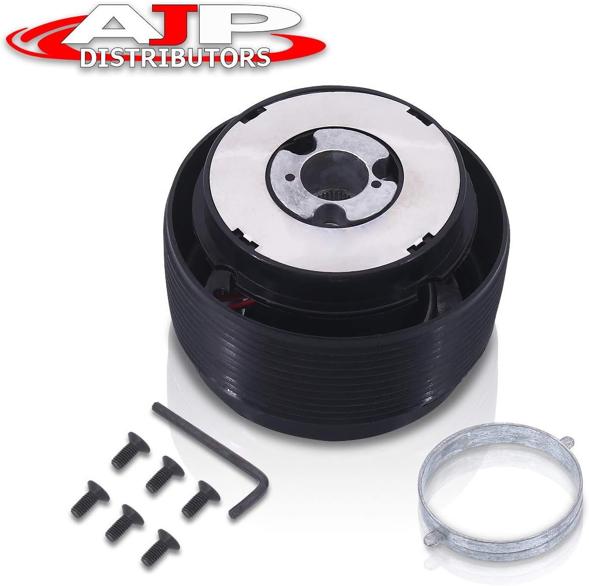 AJP Distributors Upgrade JDM 6 Hole Bolt Pattern Steering Wheel Adapter Hub Removable Quick Release Connector Boss Kit Compatible/Replacement For Eclipse 1G 2G 3G DSM Talon Laser Galant Lancer Mirage