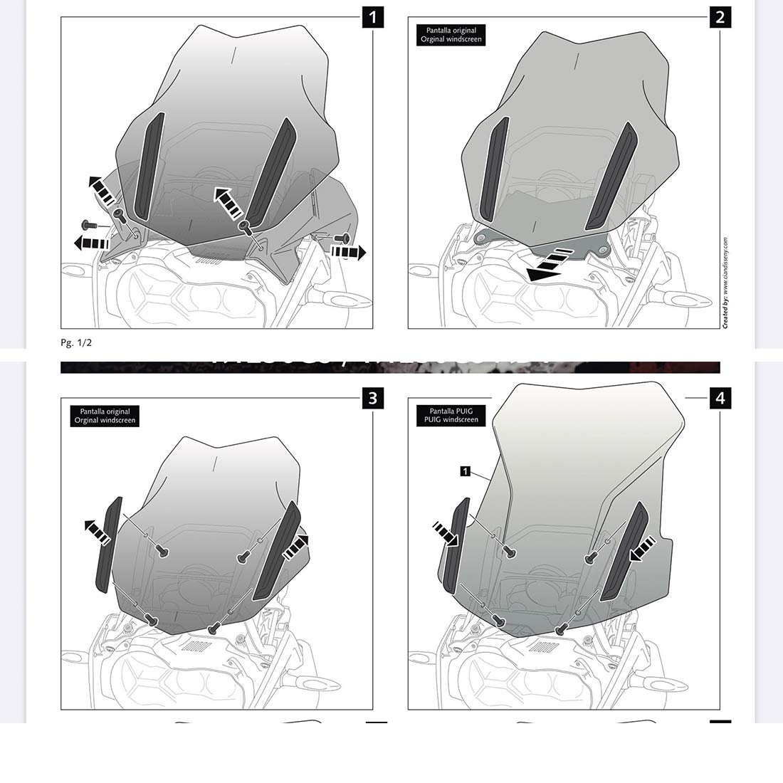 Déflecteurs de Pare-Brise de Moto pour R1200GS LC 13-18 / R1200 GS LC ADV 14-18 / R1250GS 18-19 / R1250GS Adventure 2019