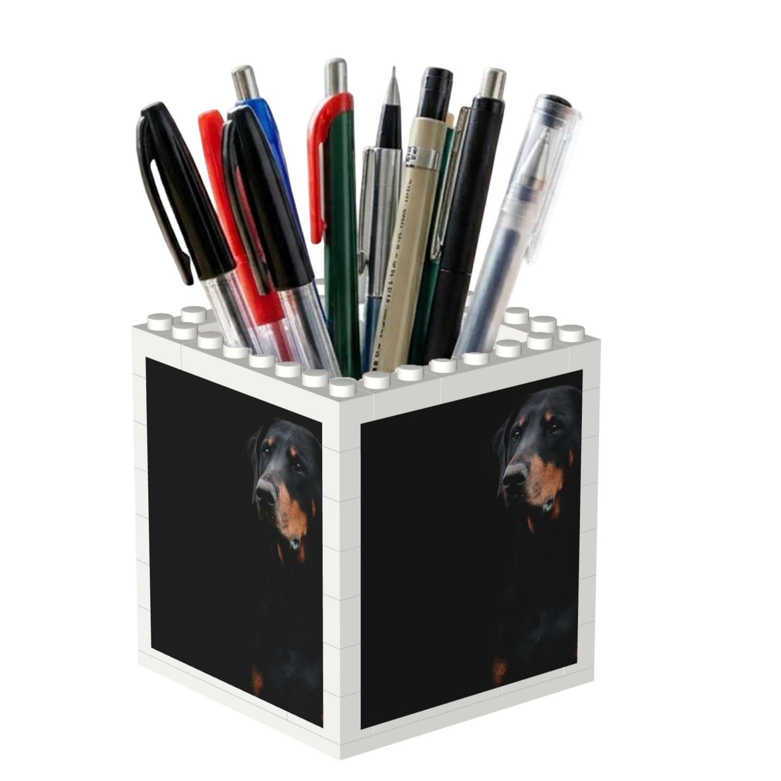 Poadnly Doberman Pinscher Pets Dogs Black Dogs Doberman, Pen Pot Pencil Holder for Office Home School, Compact Desk Organiser for Office Stationery