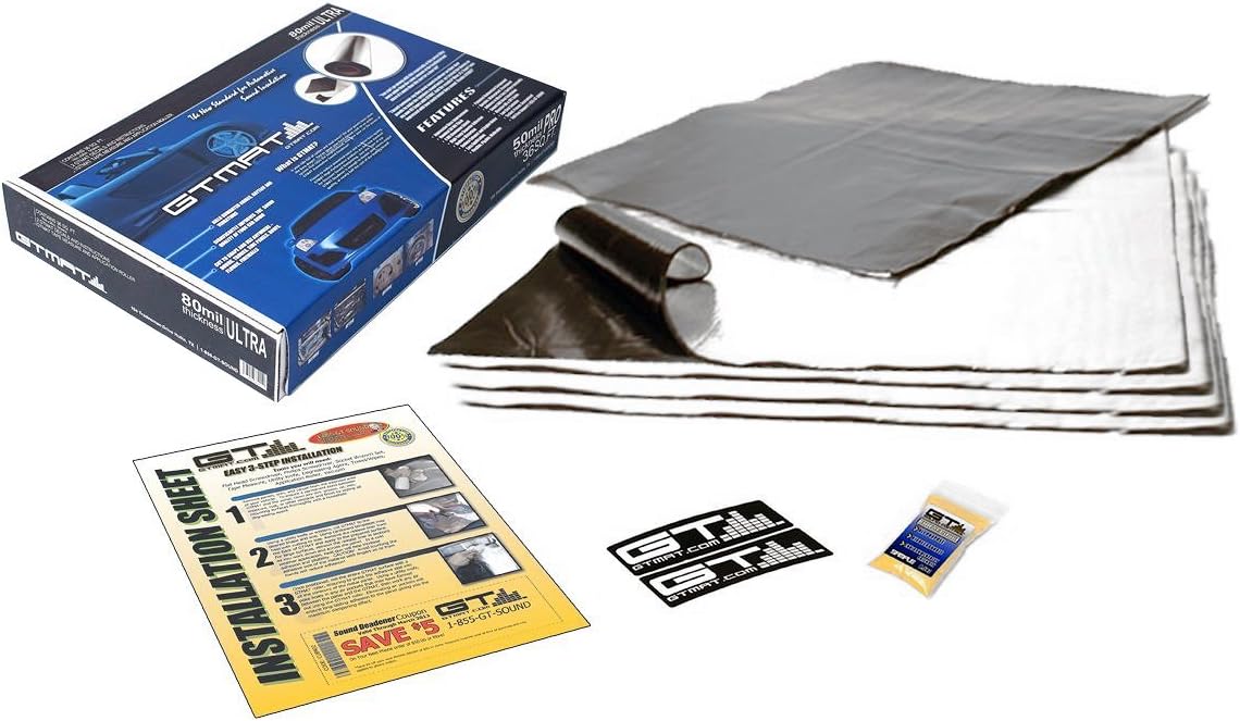 GTMAT 80mil ULTRA – 5sqft Car Sound Deadening Mat Noise Insulation Dampener Sheets