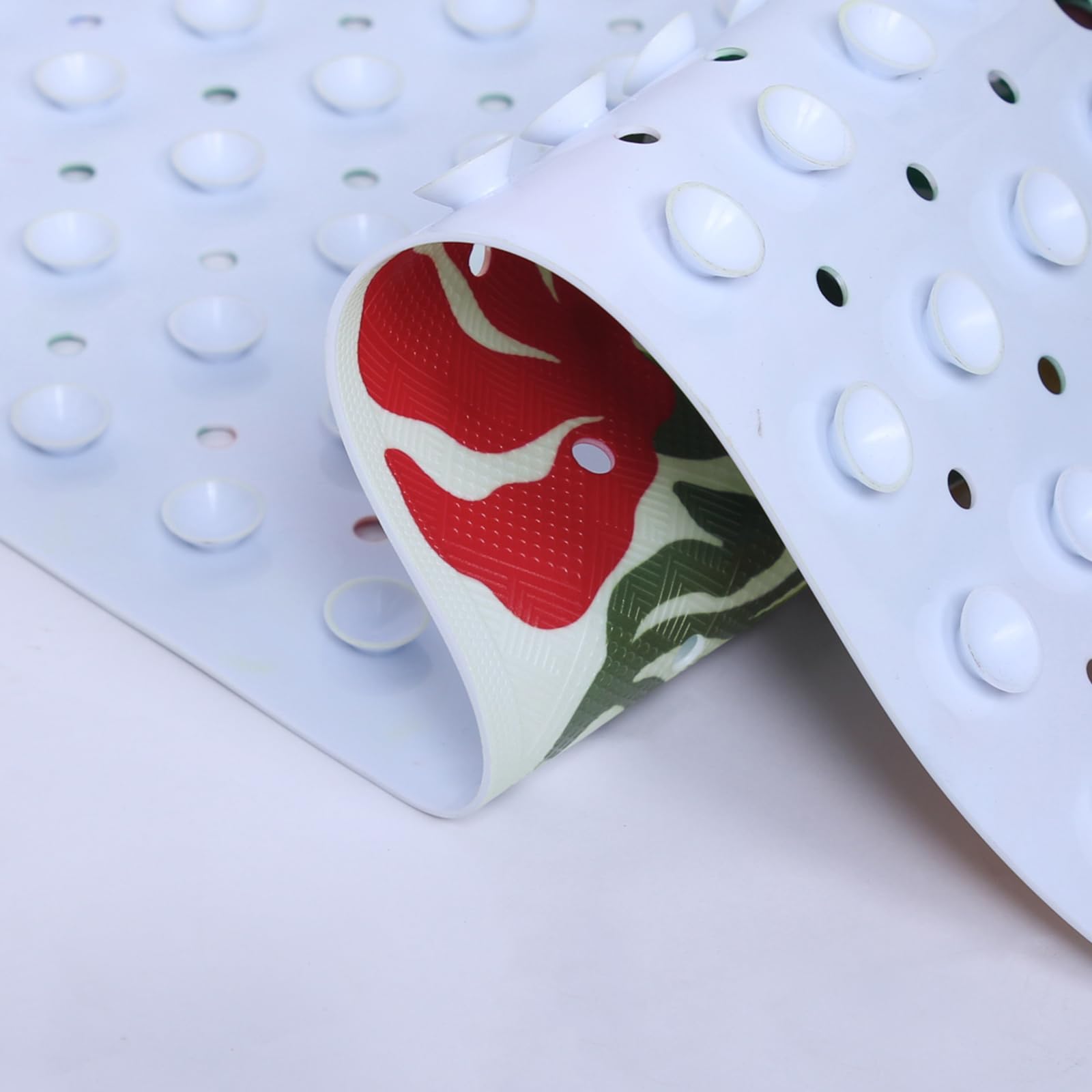 Pflanzen-Badewannenmatte, rutschfest, für Kinder, 101,6 x 40,6 cm, extra lang, florales Design, rutschfeste Badematte für Wanne, abstrakte, botanische, rustikale Duschmatte mit großen Abflusslöchern,