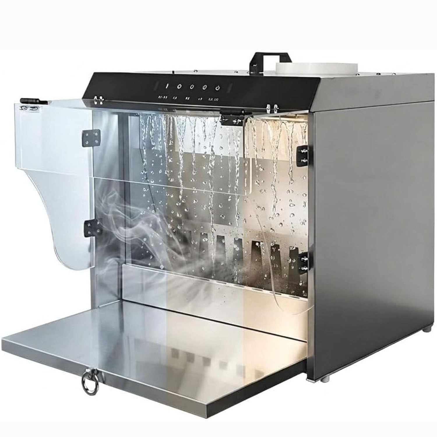 MLYYYDSS 180W Spray Booth with Water Curtain, Intelligent Water Curtain Paint Booth, 2200 L/h Airflow, 33cm Working Area with 3 LED Lights, Extraction System for Airbrush, Model and Craft Painting