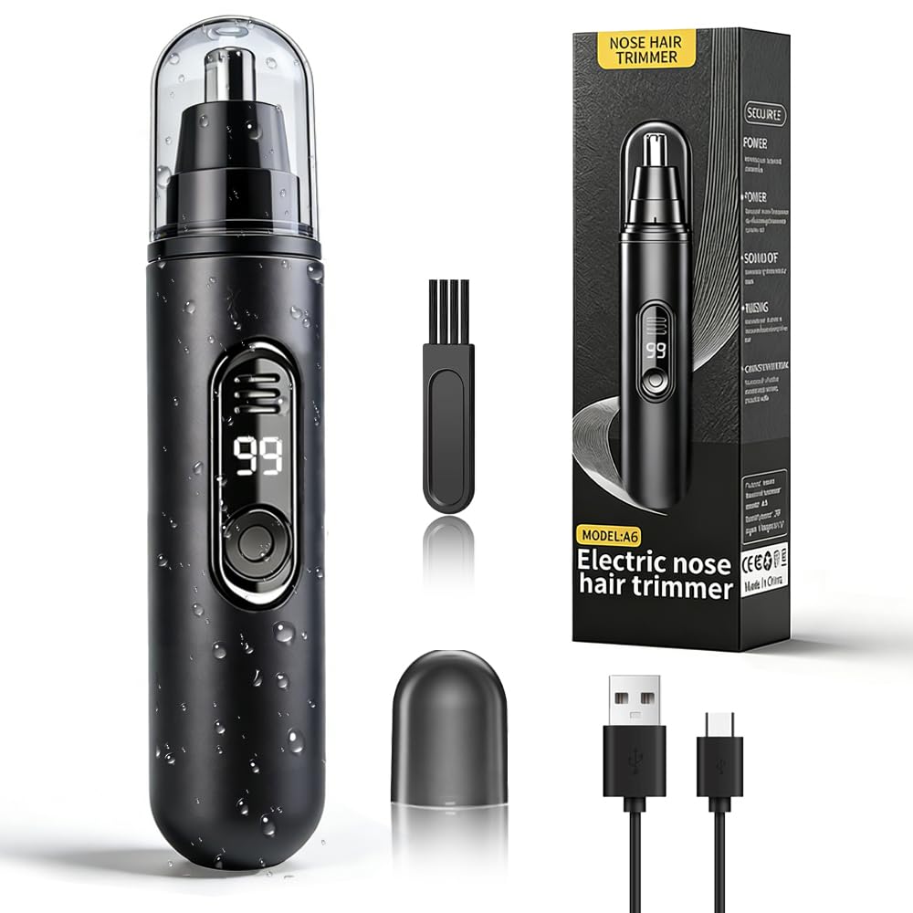 Ear Nose Hair Trimmer Professional Painless Eyebrow and Facial Hair Trimmer for Men and Women C-Type Rechargeable Waterproof