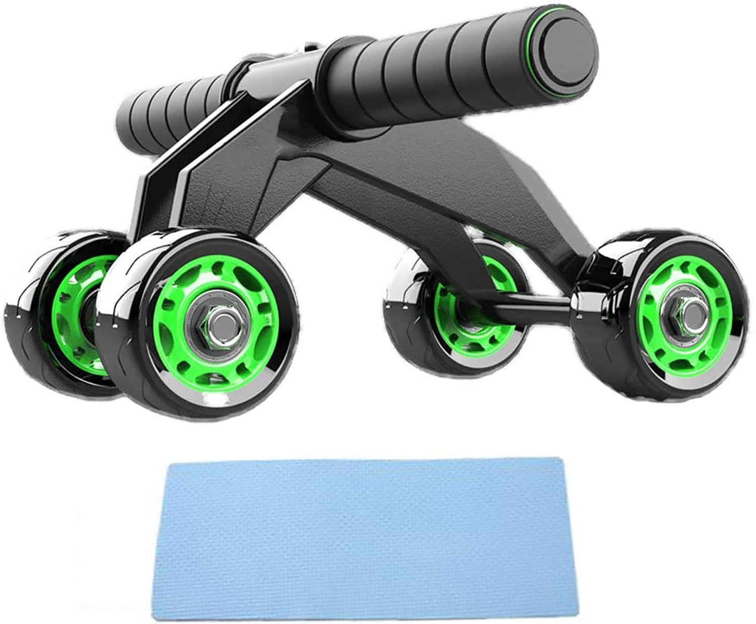 Abs Exercise Wheel Roller Anti Skid Double Wheel Total Body AB Roller Exercise for Abdominal Stomach Exercise Training with Knee Mat Steel Handle for Unisex-image-21