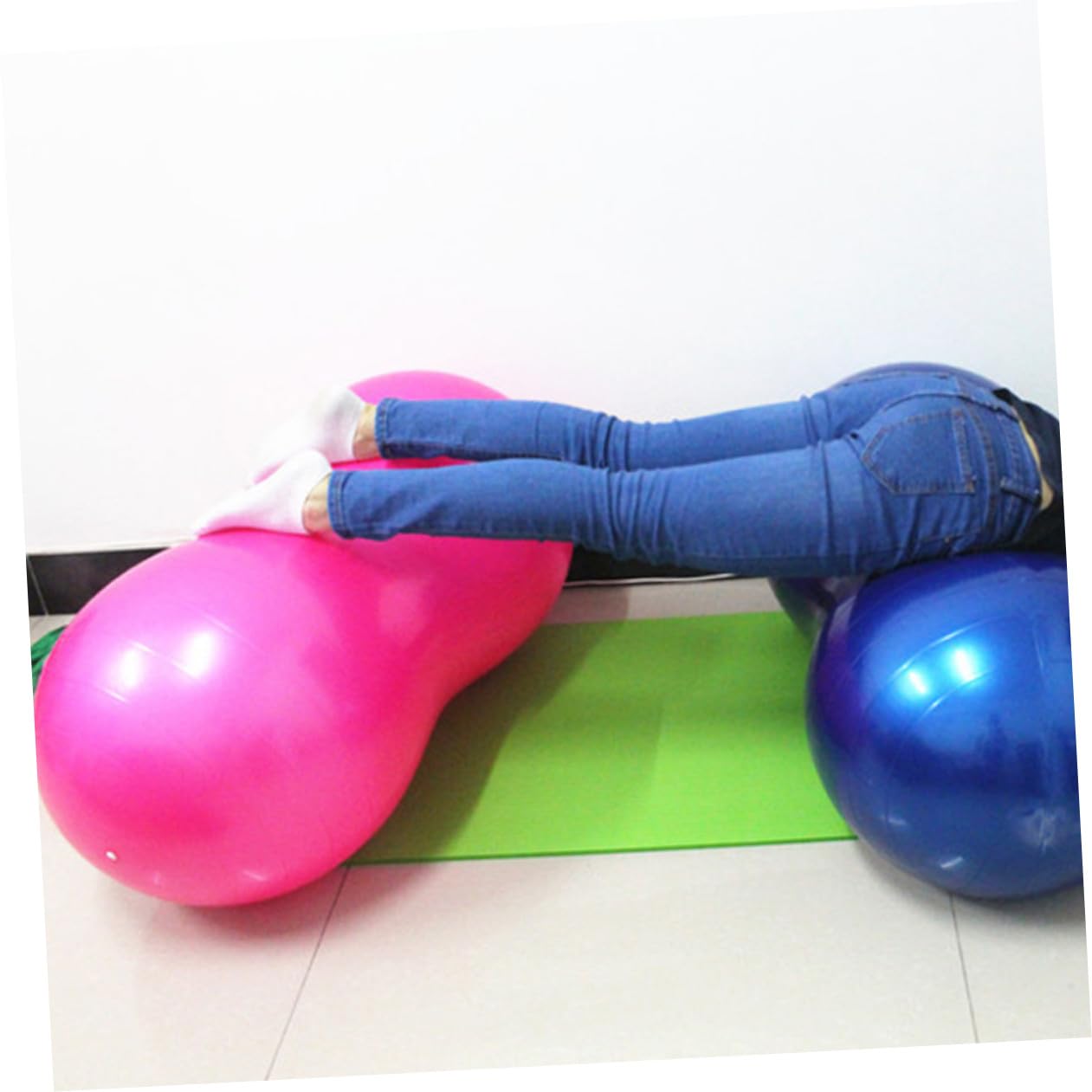Gymnastikball in Erdnussform, Dicker PVC Balanceball für Pilates und Yoga | Peanut Form, Anti Burst, Rosa, für Heimtraining und Gleichgewichtstraining, aus PVC, für Pilates und Erwachsene