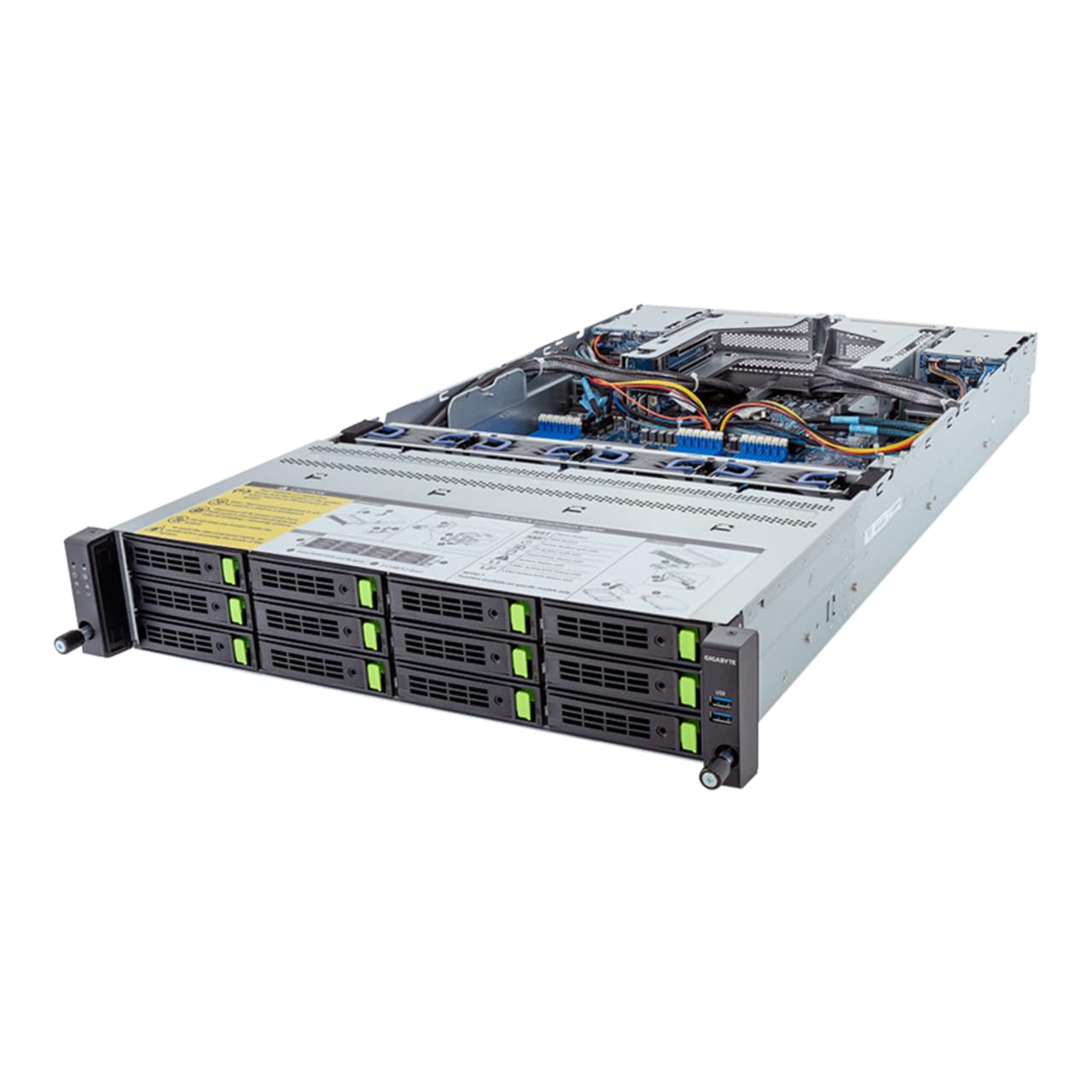 Rack Server Barebone R283-Z90 rev. AAD1 2U AMD EPYC 9004, Dual CPU, 3X M.2, 24x DIMM Slots, 12+4 Gen4 NVMe/SATA/SAS Bays