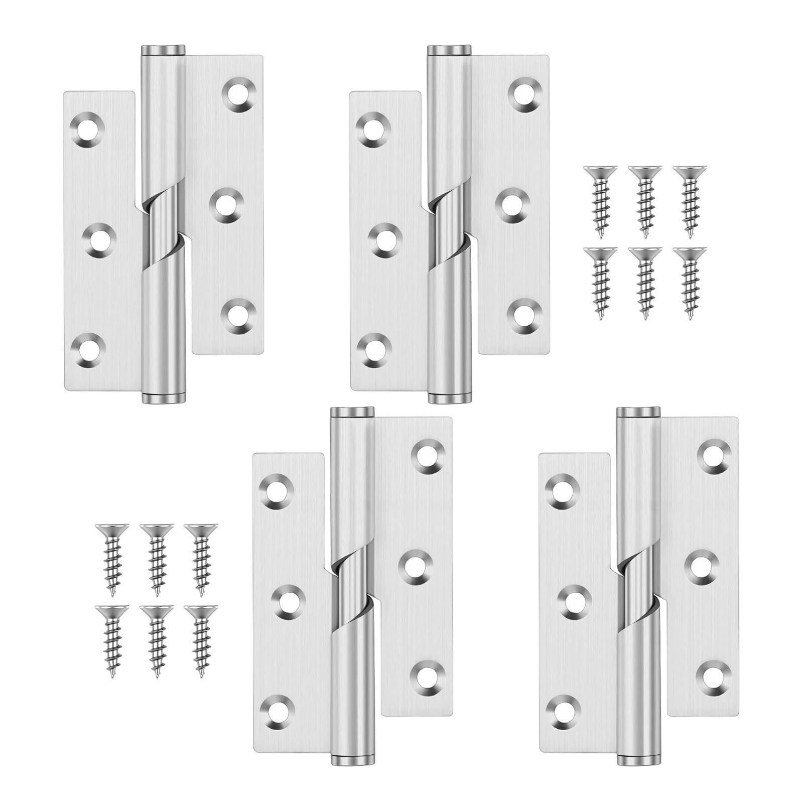Lift Off Hinges 4Pcs 76mm Detachable Hinge Slip Joint Flag Lift Off Stainless Steel Removable Swing(Right Style 4pcs)