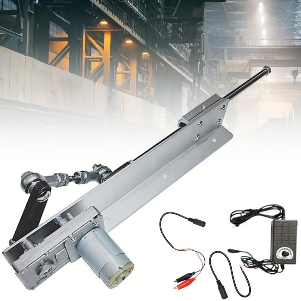 Actuador Lineal Pistón Alternativo,Actuador Lineal de Ciclo Alternativo,Motor telescópico Ajustable de Engranaje,12V Con Controlador Velocidad Carrera 3-15cm (95 golpes/min) para cribas vibratorias