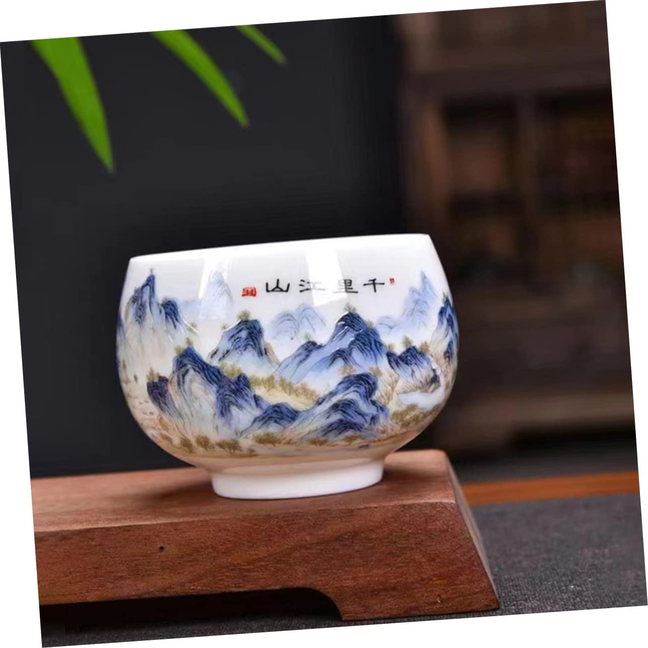 Taza de Cerámica para Té de Estilo Tradicional Diseño Pintado a Mano, Multiuso y Decorativa Adecuado para Casa o Casa de Té