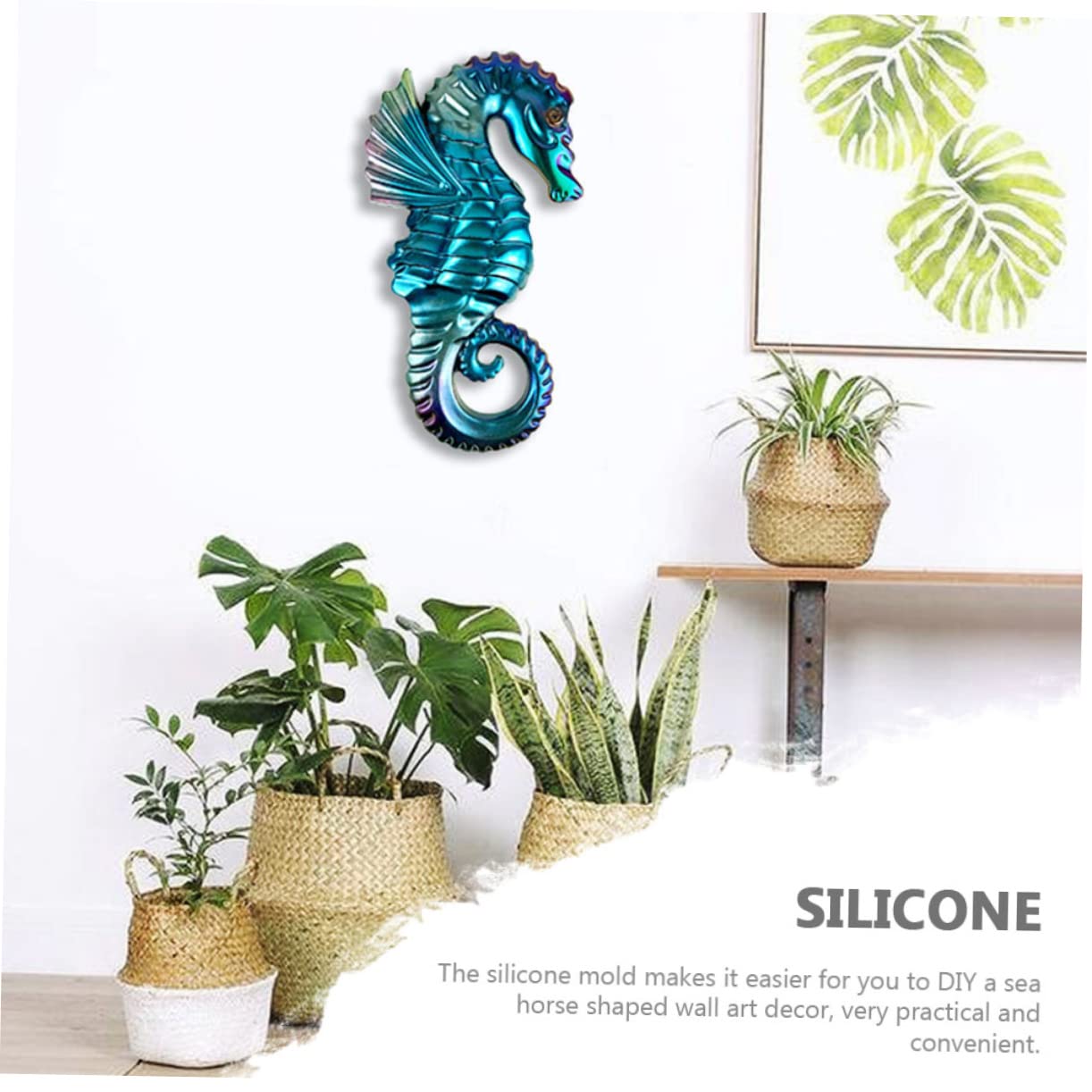 SHINEOFI 5pezzi Stampo Silicone Per Decorazioni Forma Di Cavalluccio Marino Mold Flessibile Per Creazioni Artigianali e Decorazioni Murali Alta Elasticità e Resistenza Allo Strappo