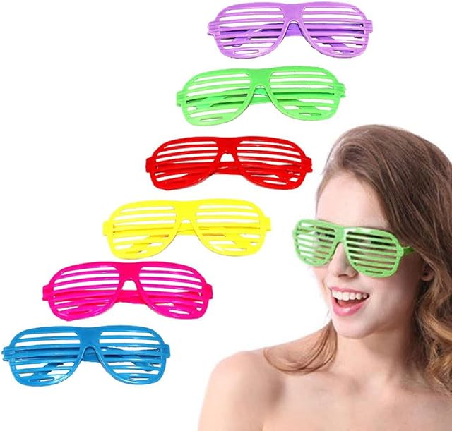 Plastic Shutter Glasses Shades Party 6 PCS - Children Party Bag Fillers Kids Shutter Shades Glasses Sunglasses Novelty Fancy Dress Costume for Halloween Party Cosplay Photo Props