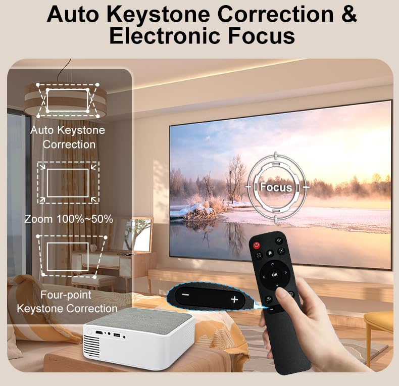 Image of AUN MAHAA Smart Projector 4K Ultra HD, 14000 Lumen, 1080p Native, Android 11, Wi-Fi, Supports Net - Flix, YouTube, Prime, Hotstar & More, Electric Focus, HDMI, High Brightness AUN Projector for Room