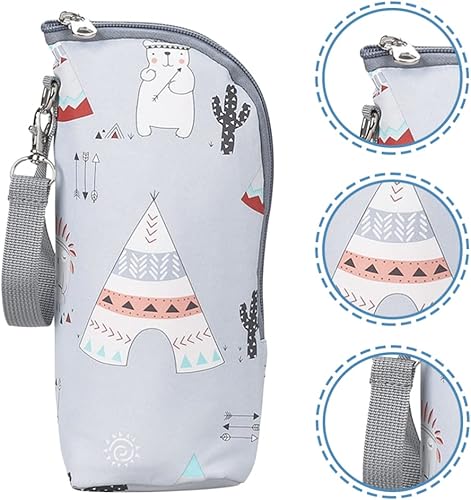 Miniatura 9 de Kisangel Calentador de biberones para bebés, bolsa portátil para biberones de leche, aislada, mantiene el calor, bolsa de transporte para biberones