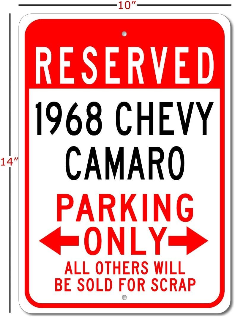 1968 68 Chevy Camaro Reserved Parking Only All Others Will Be Sold For Scrap, Metal Parking Sign, Man Cave Wall Decor, Novelty Garage Sign - 10"x14" image 3