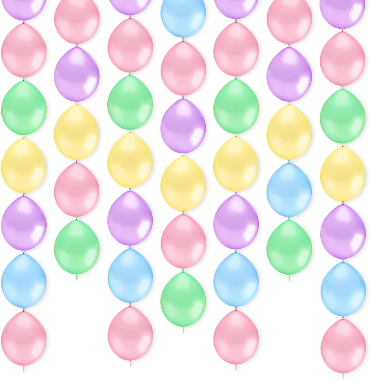Link Balloons 12 Inch - 100 Pcs Quick Link Balloon Latex Linking Balloons Connected Linkable Balloon Birthday Wedding Party Decorations(Macaron Color)