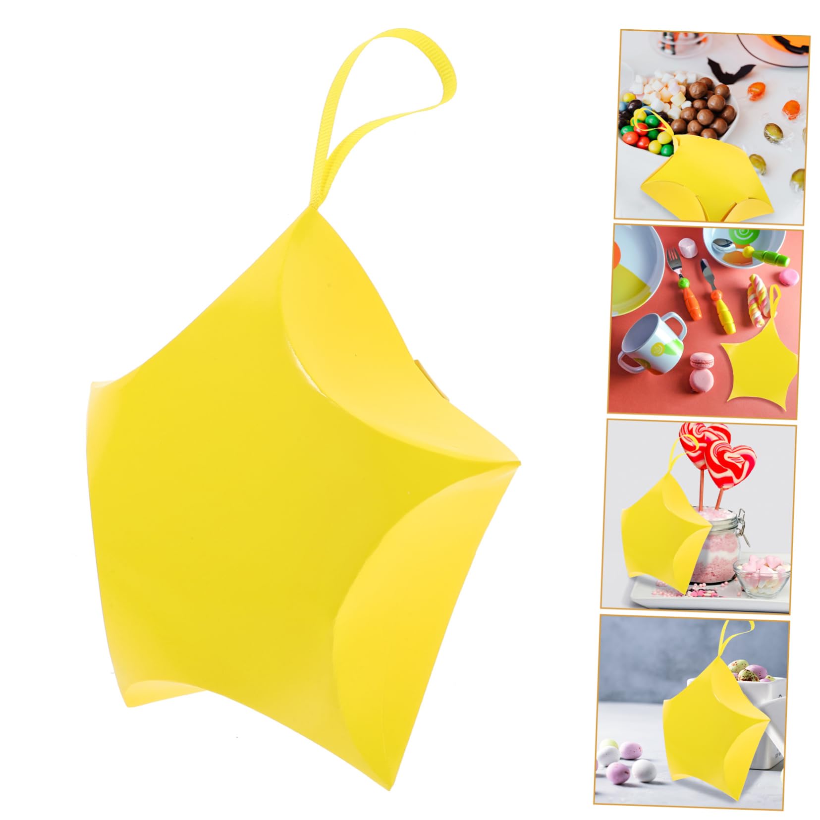 ULTECHNOVO 3 Sätze Süßigkeiten Box Vorabend Favorisieren Klein Form Fröhlich Geschenkbox Boxen Präsentiert Süßigkeiten-miniboxen Goodie-boxen Goldpapier Yellow 20 Stück * 3