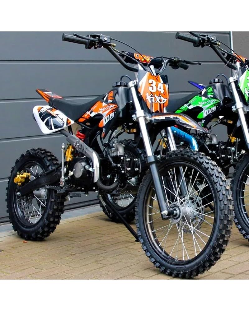 T-MOTO Dirt bike 125cc Motocross Pro 607 Ruota 14/12, Motocross 125cc 4 Tempi cambio Auto, MiniMoto Cross a Benzina freni a disco, Moto da Cross OffRoad Ragazzi