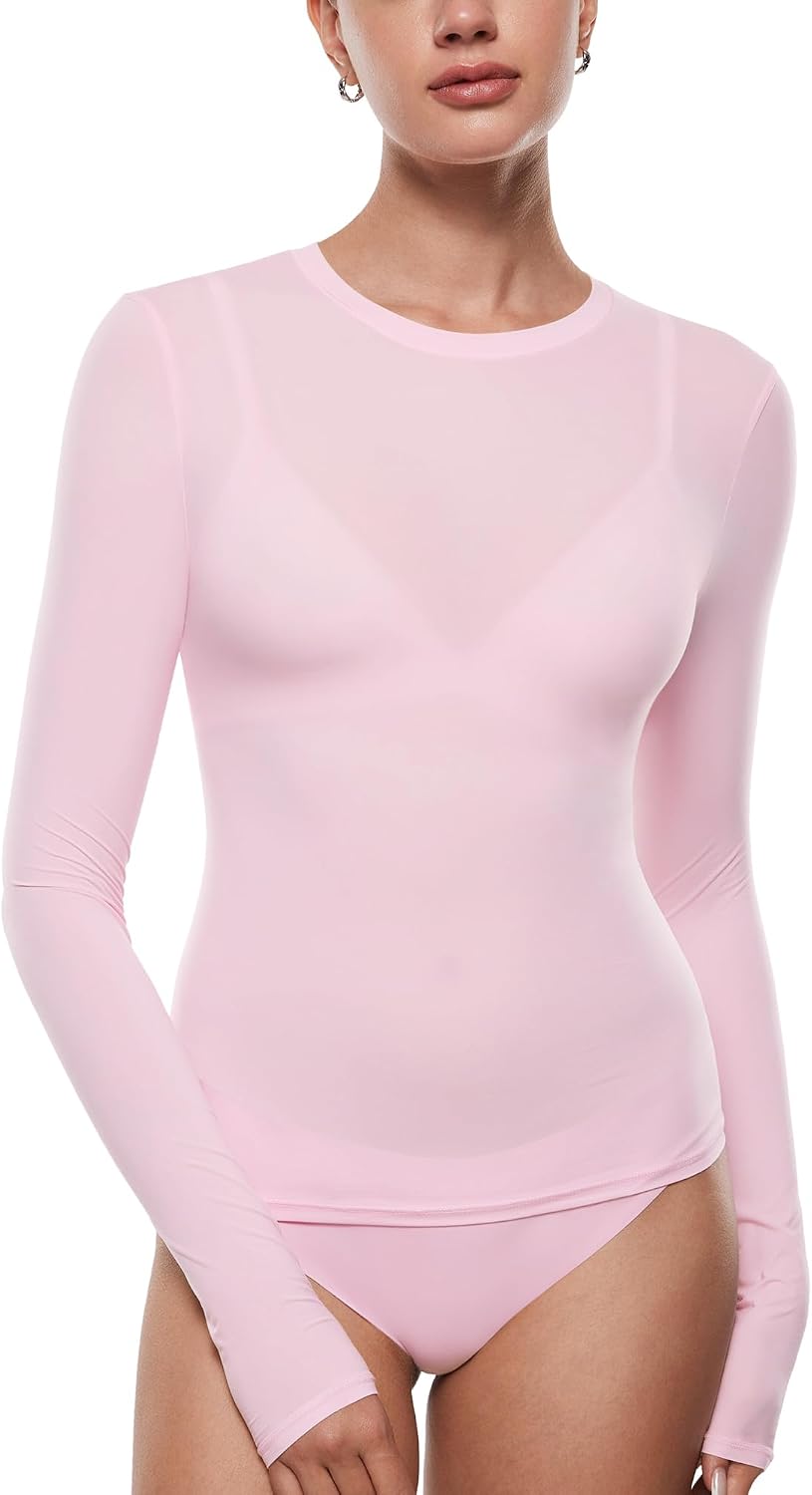 INLYRIC Women's Crew Neck Long Sleeve T-Shirts