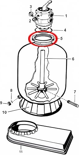 Miniatura 4 de GMX600NM Filtro de arena abrazadera de válvula de piscina de 8 a 8.5 pulgadas para Hayward S144T pro Series Filtro de arena para S164T S166T S180T