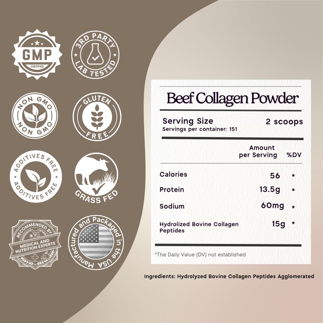 Zen Principle Grass-Fed Agglomerated Hydrolyzed Collagen Peptides 5 lb. Anti-Aging Protein for Healthy Hair, Skin & Joints. Paleo Friendly, GMO and Gluten Free, Pasture-Raised Bovine. — Amazon image 2