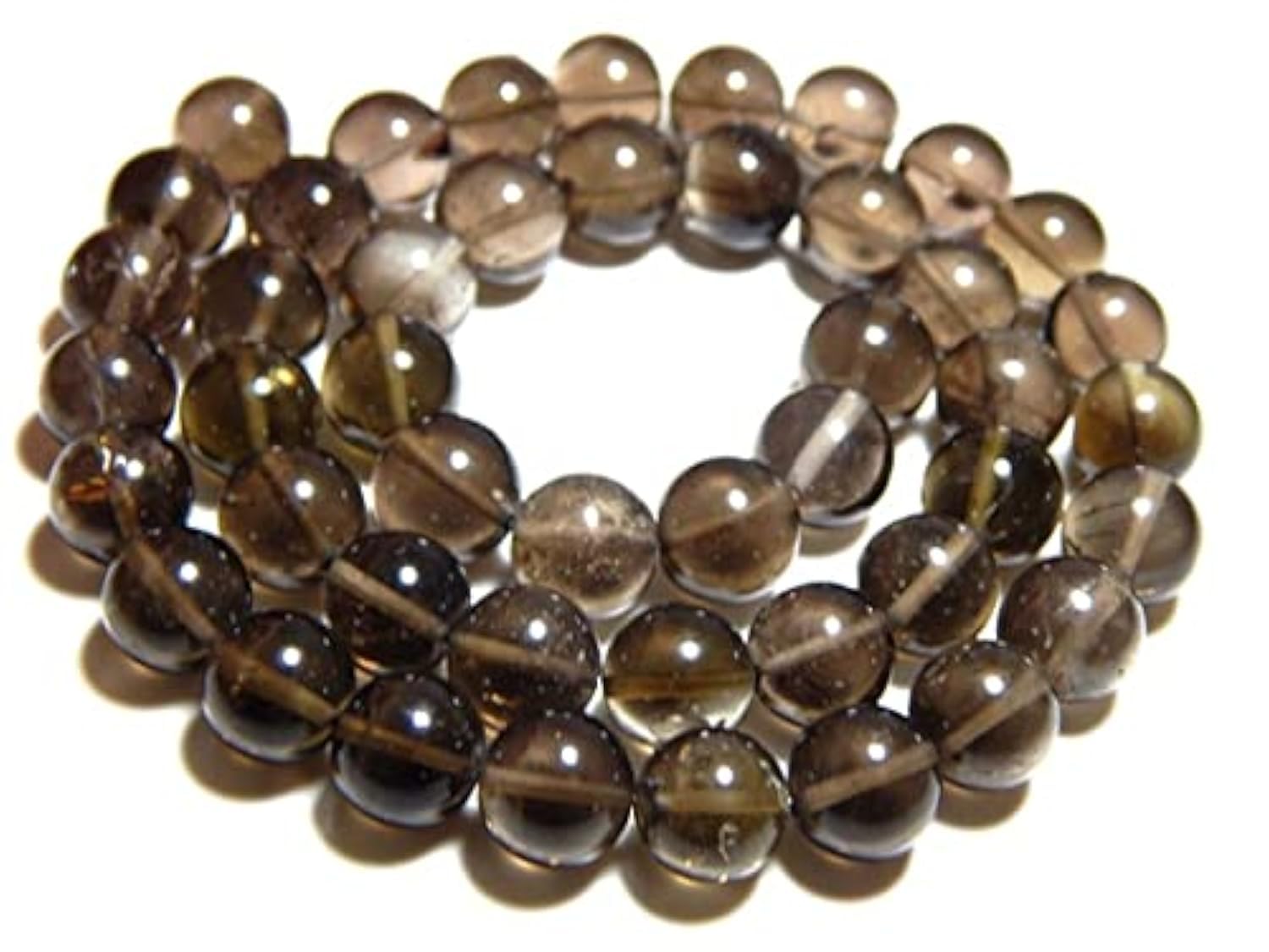 Quartz fumé perles rondes lisses 8x9mm pour réparer et enfiler vos bijoux