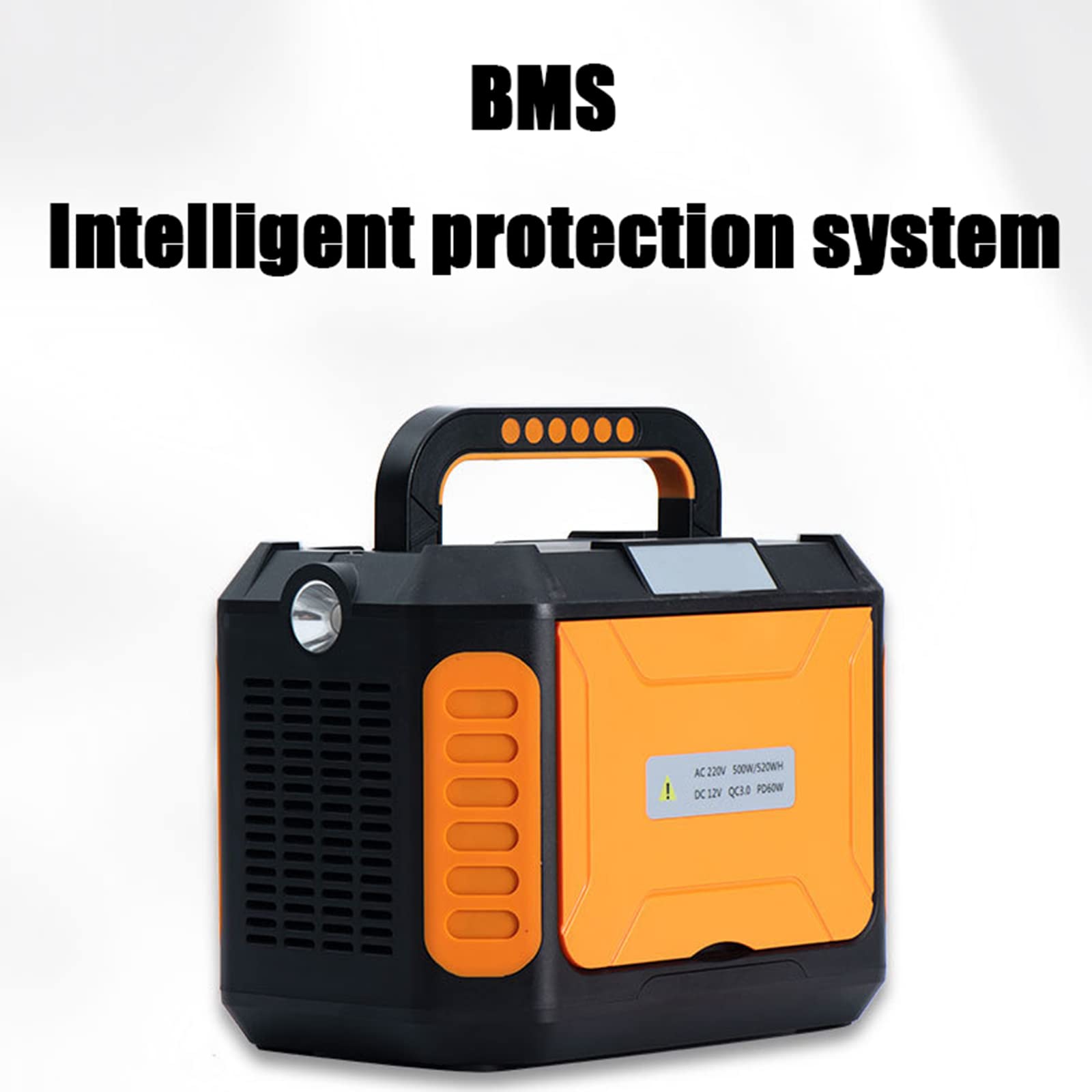 Station d'alimentation portable 500 W 550 Wh Alimentation d'urgence extérieure portable avec prise CA à onde sinusoïdale pure pour camping en plein air, voyage, chasse, batterie de secours d'urgence