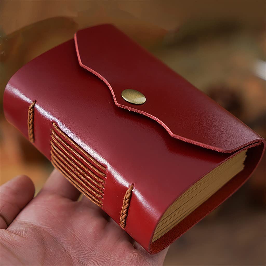 Tragbares Buch mit echtem Ledereinband, handgefertigt, Retro-Tagebücher, Tagebuch, Kraftpapier, Skizzenbuch, Schreibbedarf, A-70 x 100 mm