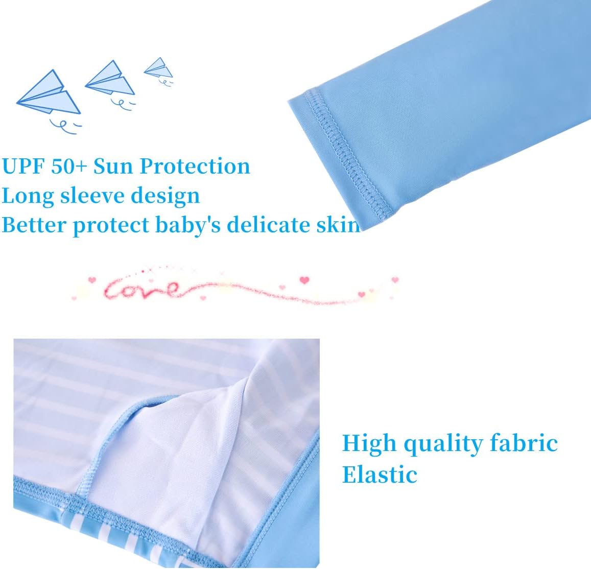 UMELOK Baby Boys' Swimsuit Full Zip UPF 50+ Sun Protection Swimwear - Image 7