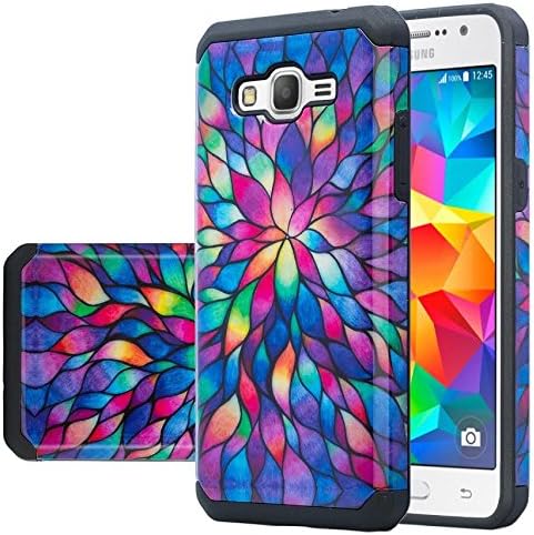 Galaxy Luna, Galaxy Express 3 Case, Galaxy Amp 2 Case, J1 2016 Case [Shock/Impact Resistant] Hybrid Dual Layer Defender Protective Case Cover for Galaxy Amp 2 / Galaxy Express 3, Rainbow Hybrid