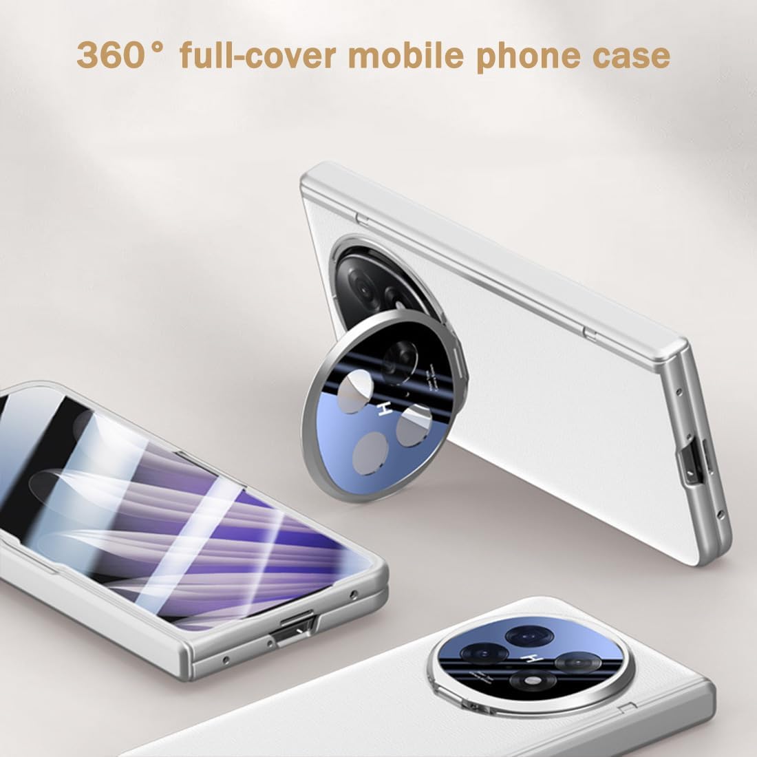 Leather Case for Oppo Find N5, Hinged Cover for Find N 5, Mobile Phone Shell, Support Frame, Call Phone Holster