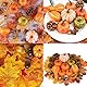 HONGECB 50 Stück Künstliche Kürbisse Herbst Herbst Dekorationen, Halloween Kürbis Deko Thanksgiving Dekoration Set, Mini Gefälschte Ernte Kürbisse, Gefälschte Kürbisse Ahornblatt Dekorations Set